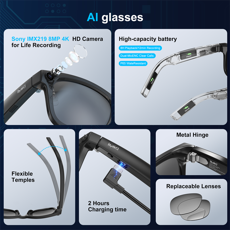 IMIKI Ai Smart Glasses 4K 800W - Smart Glasses Lens reseña y precio