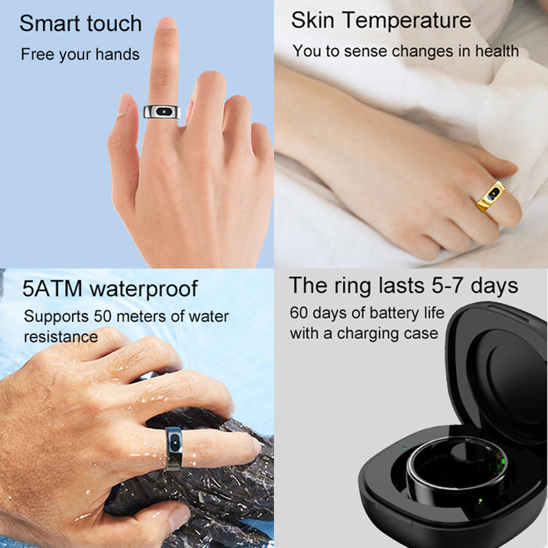 R08 Smart Ring Men Women With  - Temperature Ring Skin reseña y precio