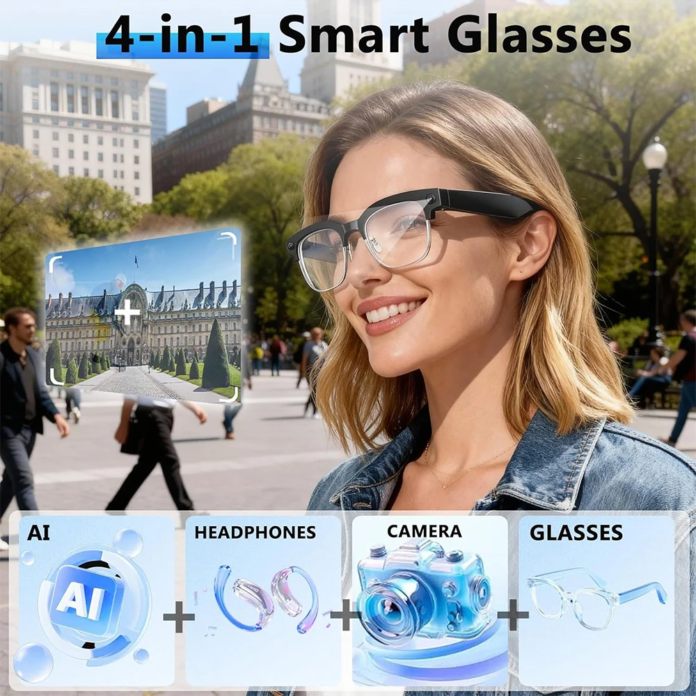 4K Smart AI Glasses 8MP Camera - Smart Glasses Lens reseña y precio