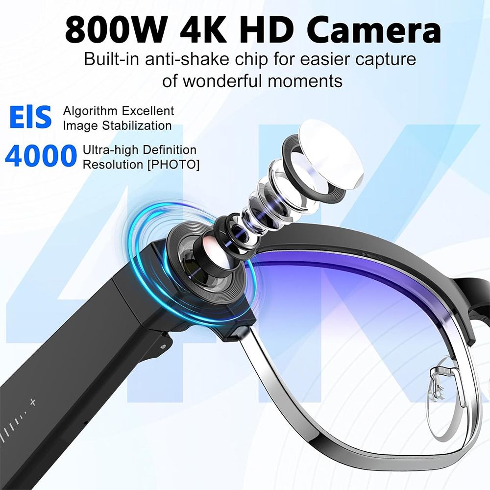 4K Smart AI Glasses 8MP Camera - Smart Glasses Lens reseña y precio