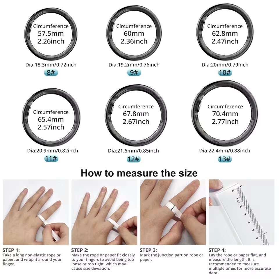 Smart Ring Men Women with Char - Temperature Ring Skin reseña y precio