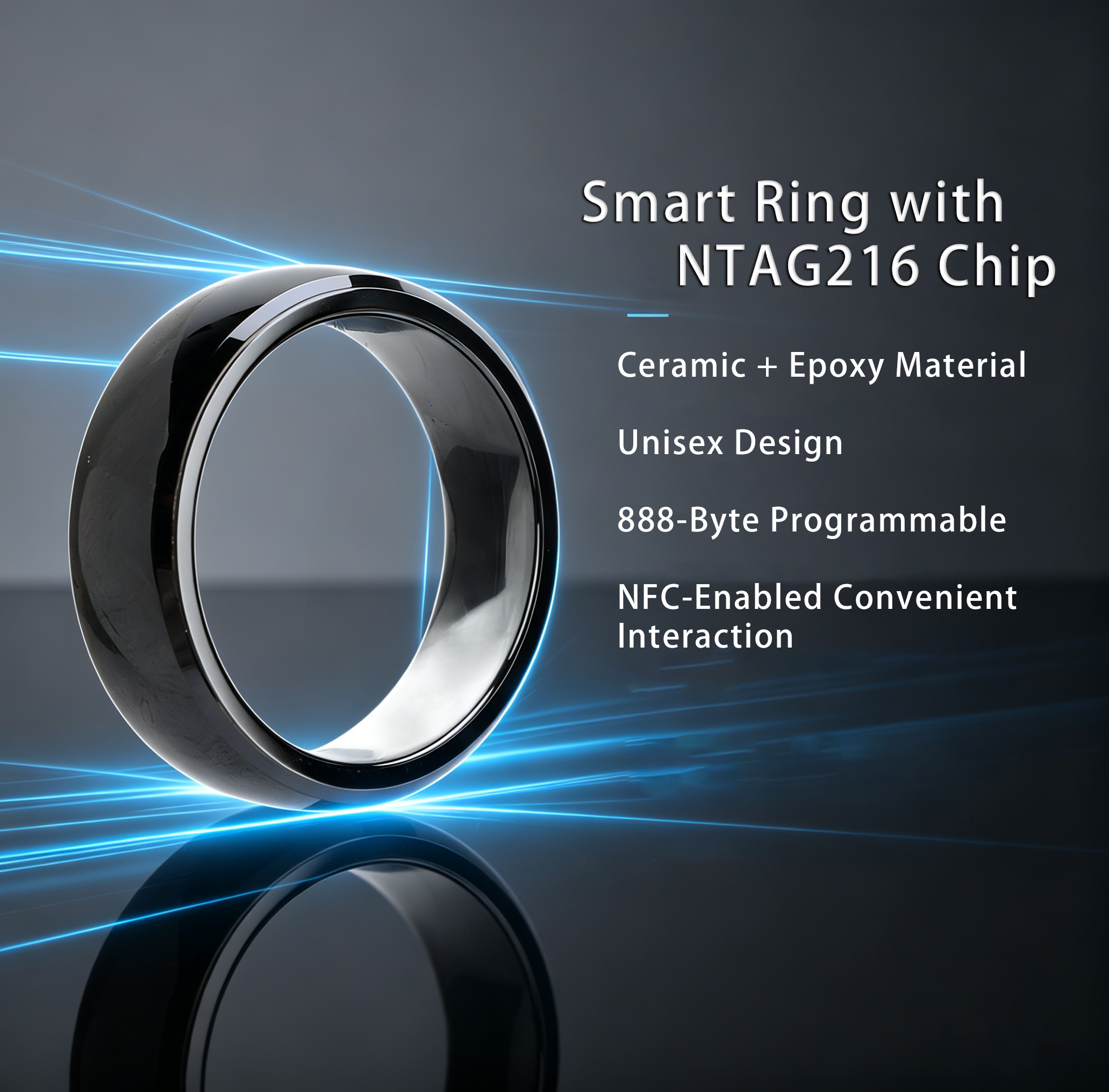 NFC Full Ceramic Smart Ring Co - Smart Ring Nfc Pay reseña y precio