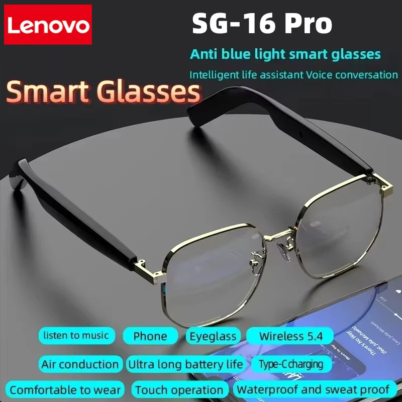 Lenovo New SG-16 Pro Smart Aud - Smart Glasses Lens reseña y precio