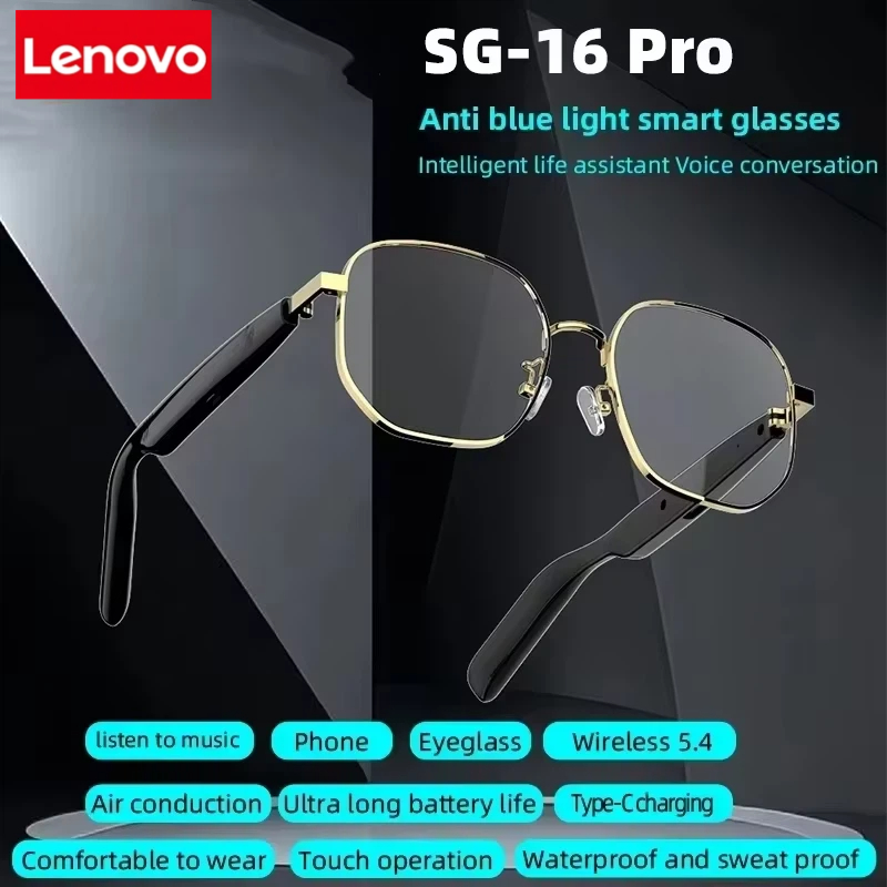 Lenovo New SG-16 Pro Smart Aud - Smart Glasses Lens reseña y precio