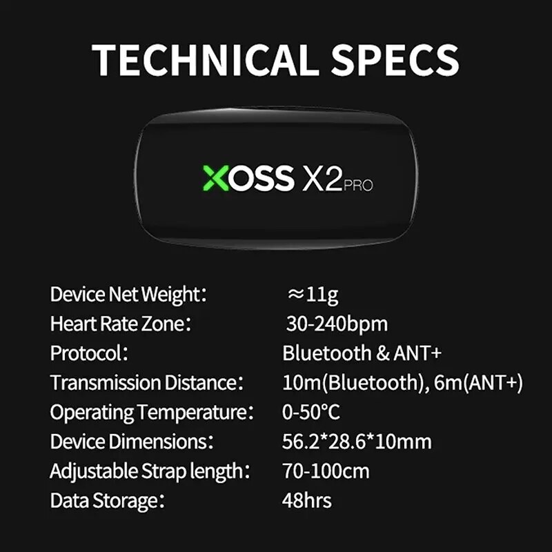 XOSS X2 Pro Chest Strap Heart  - Breath Rate Monitor reseña y precio