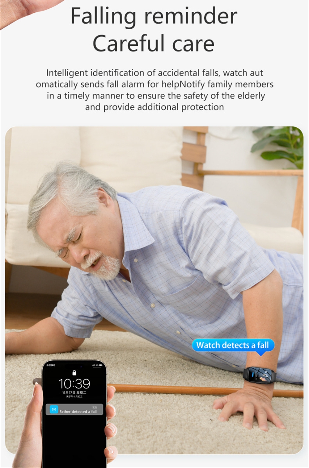 GPS Positioning Fall Detection - Fall Detection Watch reseña y precio
