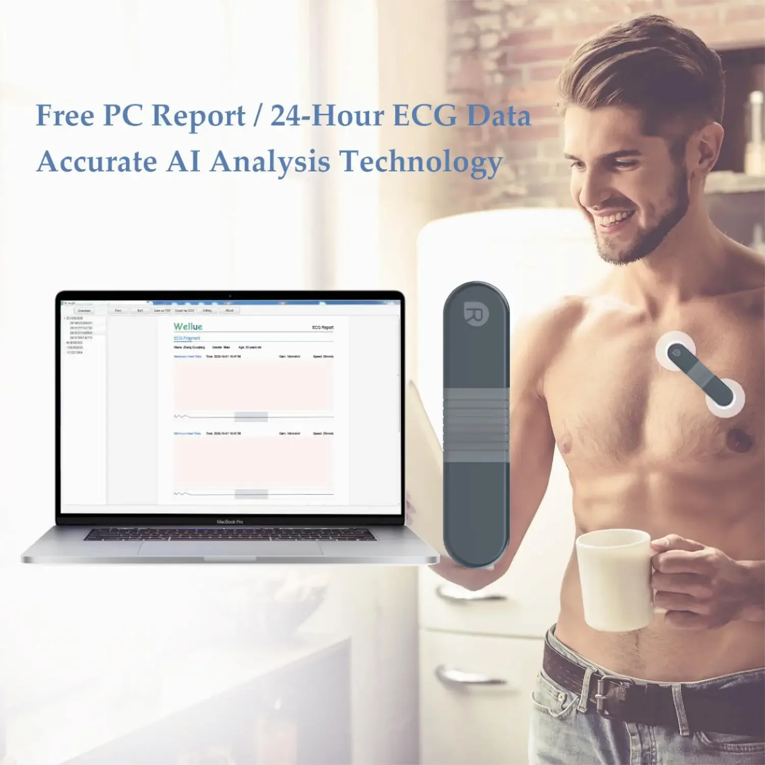 Wireless Bluetooth Dynamic Rec - Ecg Patch Monitor reseña y precio