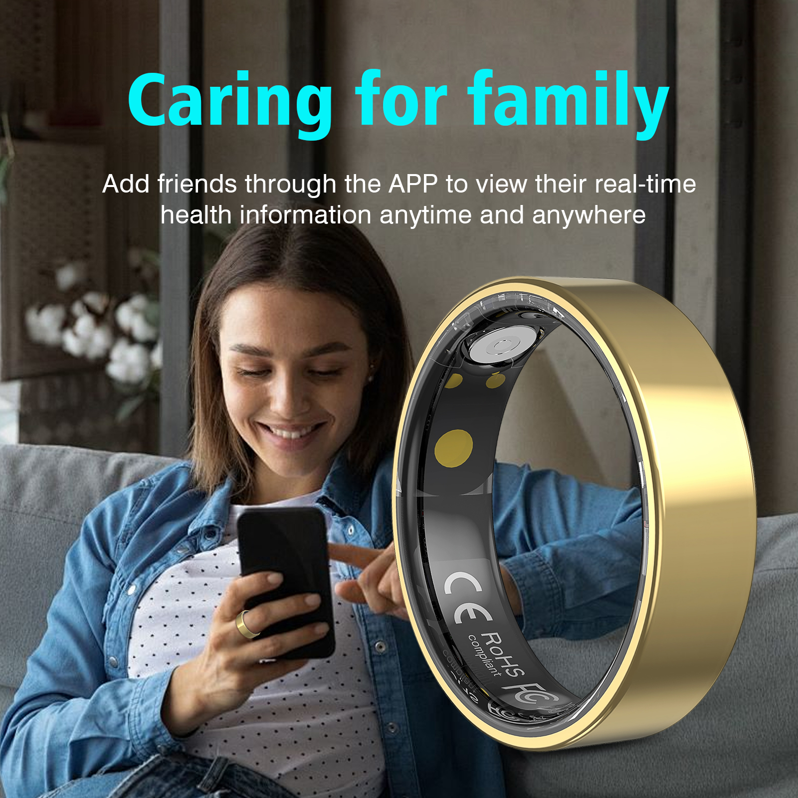 Smart Ring Men Women with Char - Temperature Ring Skin reseña y precio