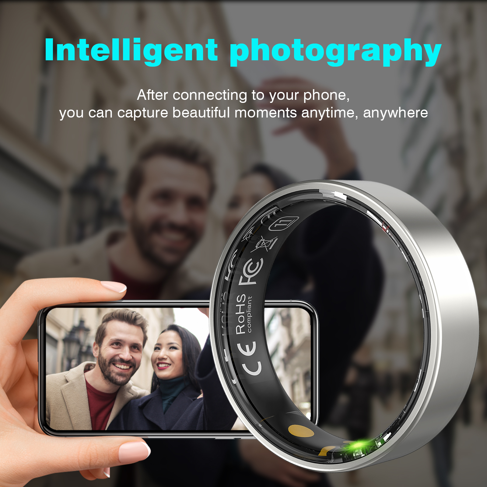 Smart Ring Men Women with Char - Temperature Ring Skin reseña y precio