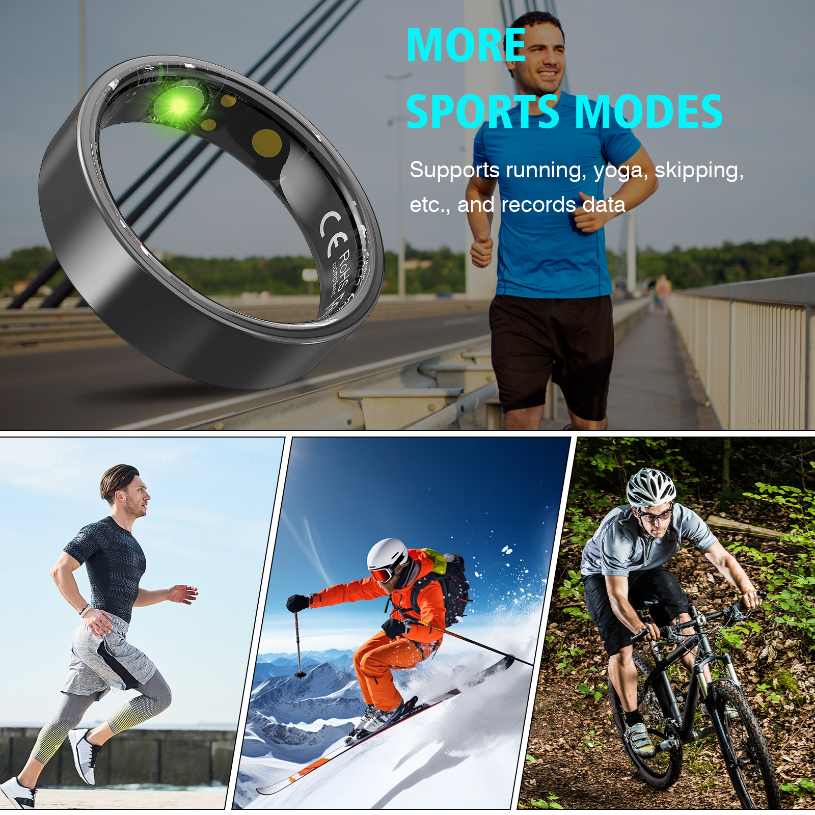 Smart Ring Men Women with Char - Temperature Ring Skin reseña y precio