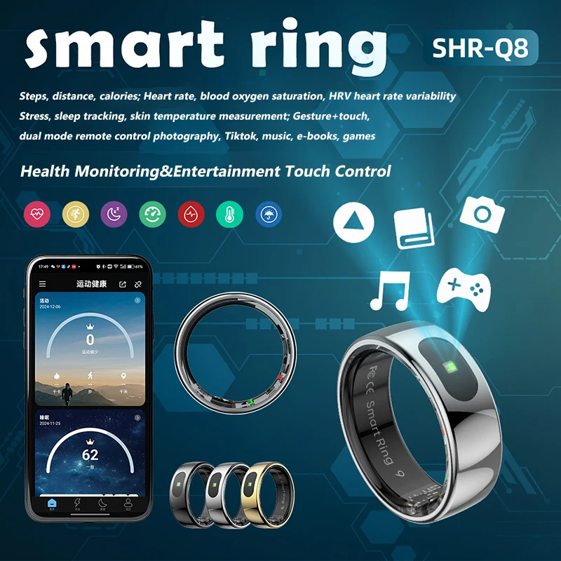 R08 Smart Ring Men Women Charg - Temperature Ring Skin reseña y precio