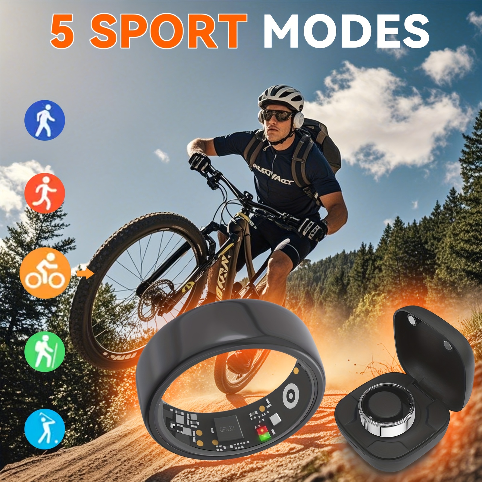 Smart Ring Men Women with Char - Temperature Ring Skin reseña y precio