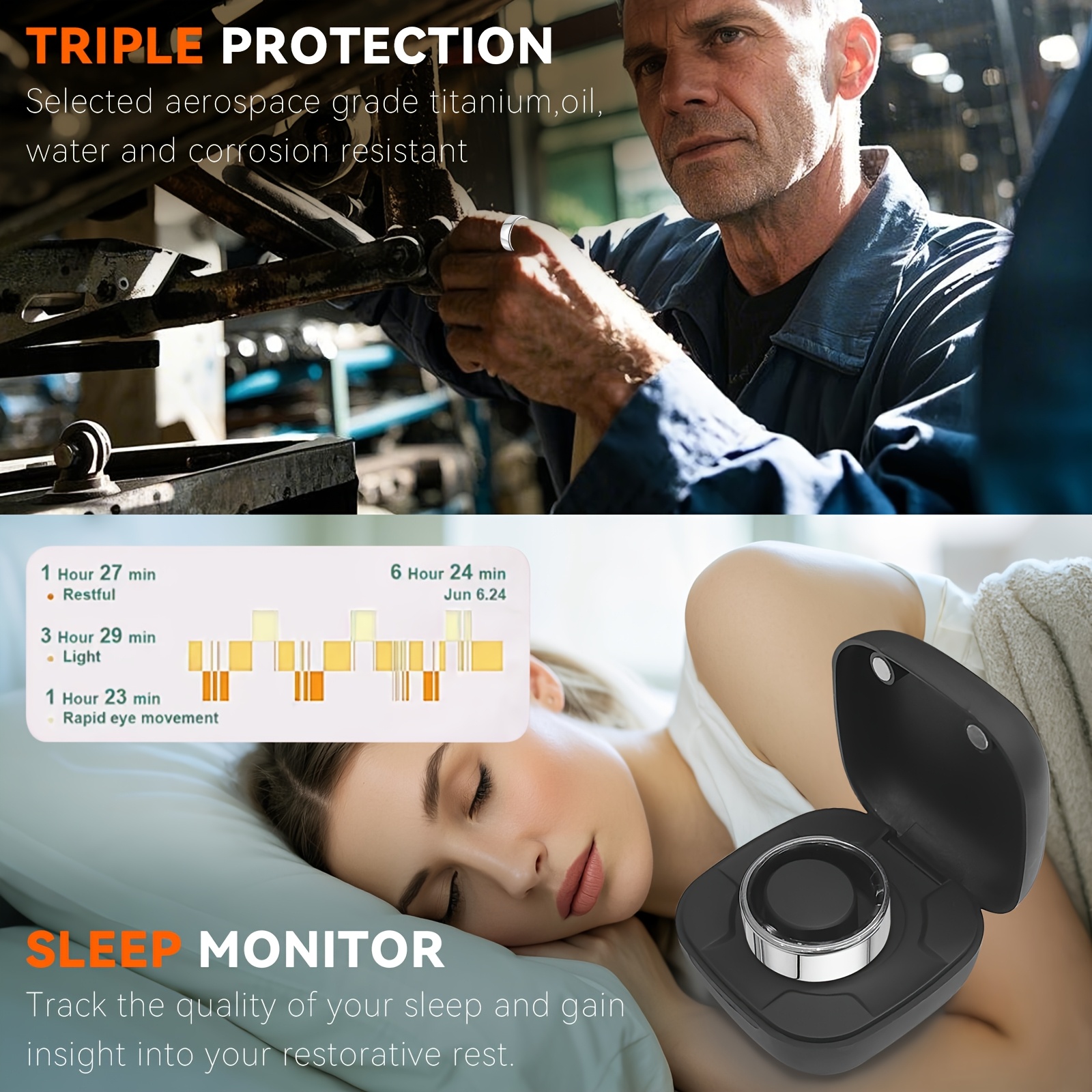 Smart Ring Men Women with Char - Temperature Ring Skin reseña y precio