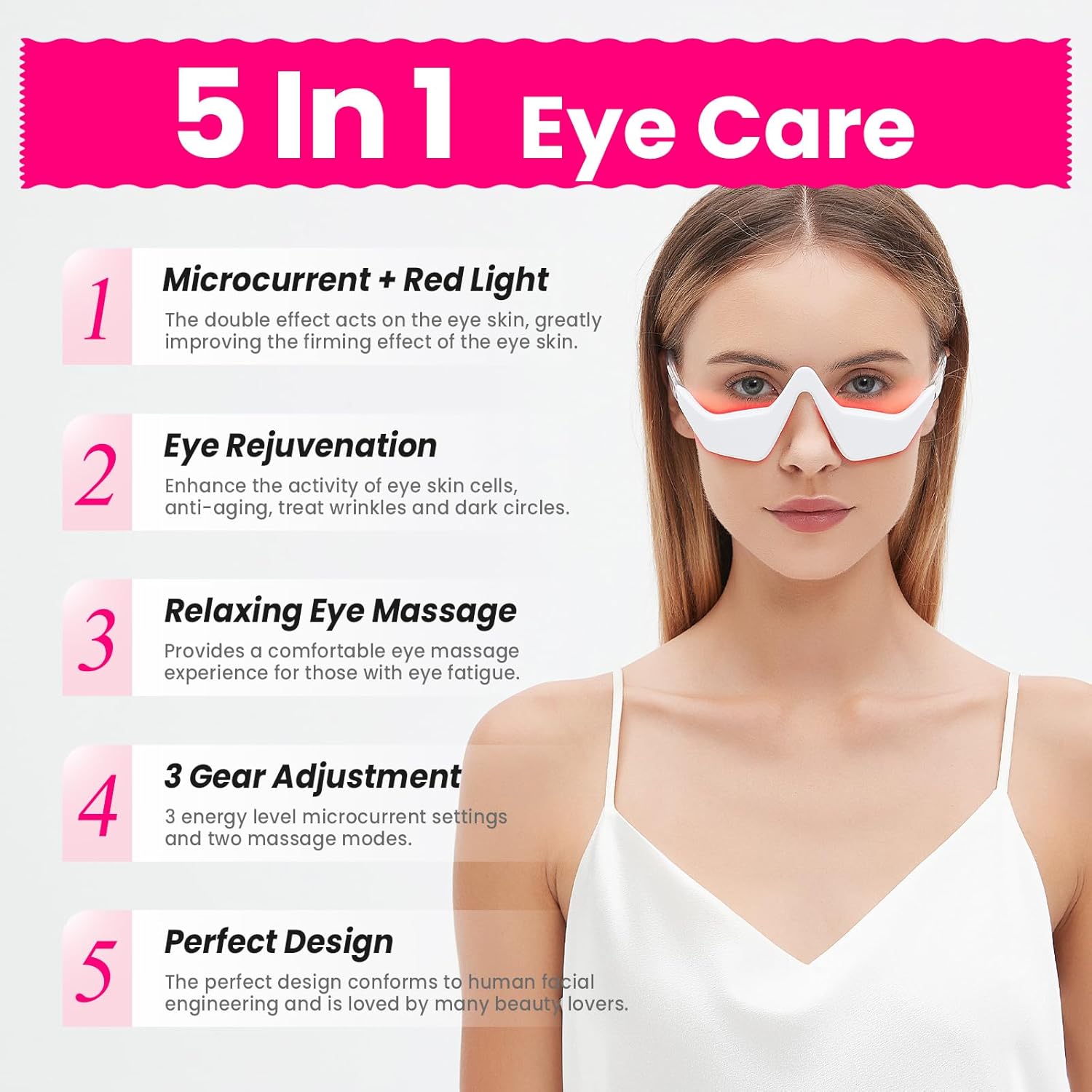 Microcurrent EMS Eye Massager  - Light Therapy Glasses reseña y precio