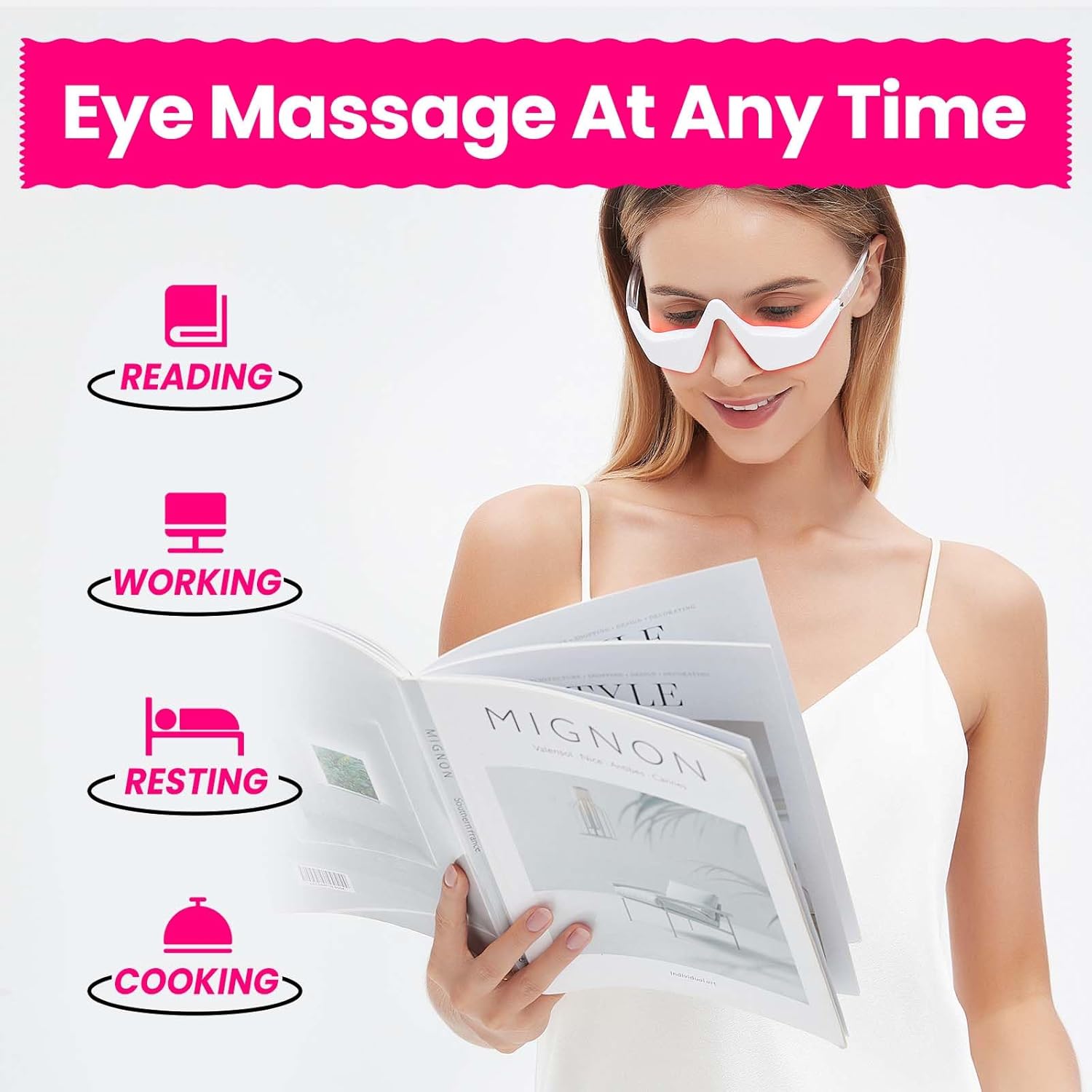 Microcurrent EMS Eye Massager  - Light Therapy Glasses reseña y precio