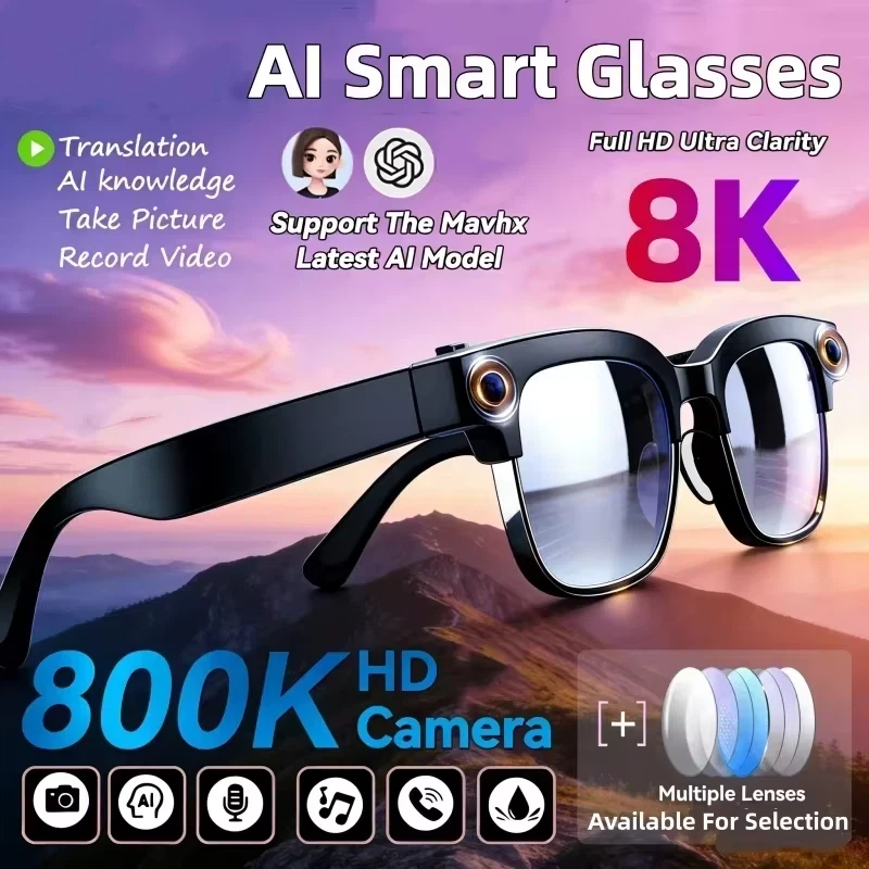 8K AI Smart Glasses Bluetooth  - Smart Glasses Lens reseña y precio