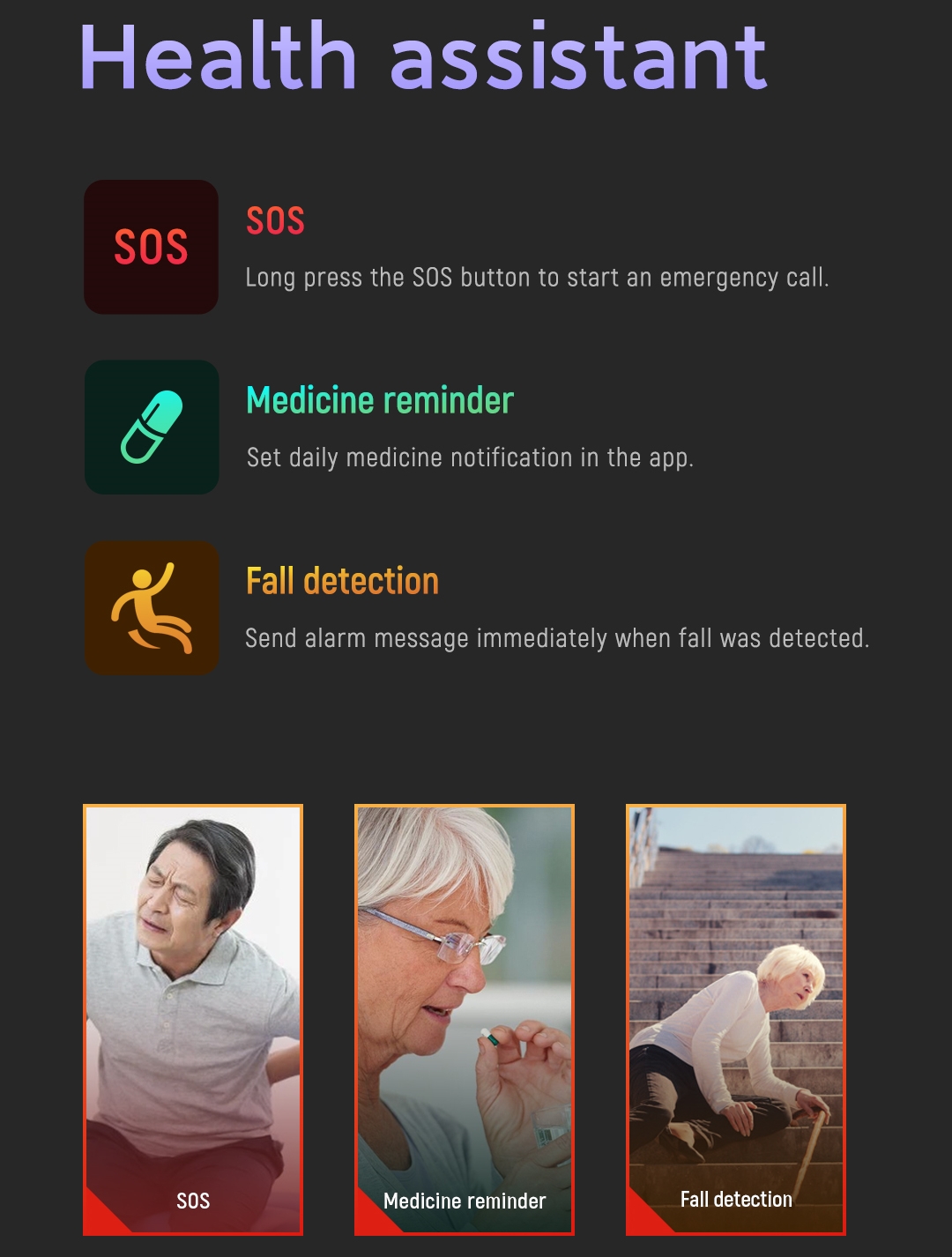 Fall Detection Smart Watch For - Fall Detection Watch reseña y precio